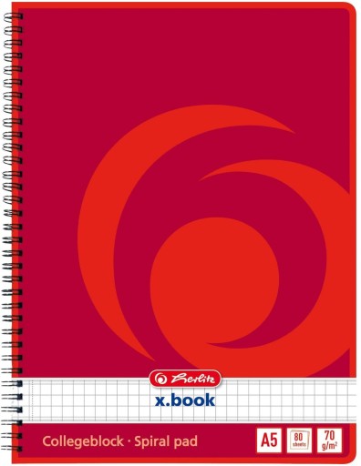 HERLITZ GRAPHED NOTEBOOK A5 80 ŠPIRÁLA VYSOKÁ KVALITA 4 ks