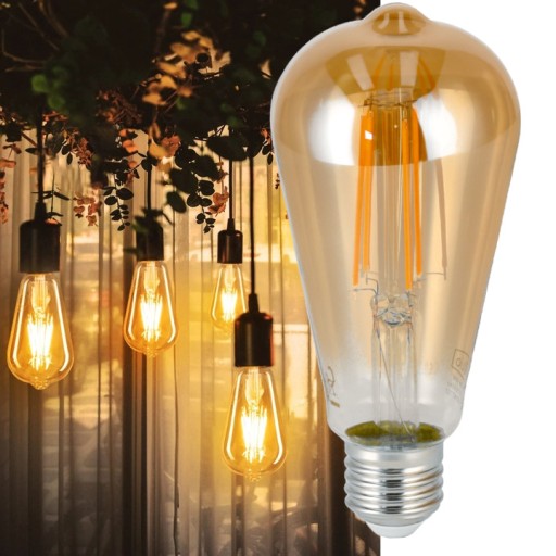 LED žiarovka E27 8W ST64 AMBER Heat Filament