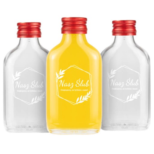 5x fľaša PIERSIÓWKA 100ml s potlačou na SVADBU
