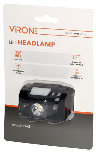 LED HLAVNÁ LAMPA, NA AKUMULÁTOR, 5 REŽIMOV