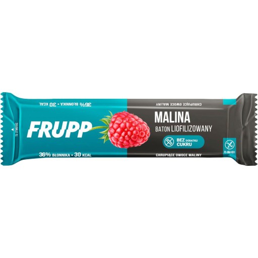 FRUPP lyofilizovaná malinová tyčinka, bezlepková, cukor, zdravá desiata 10 g