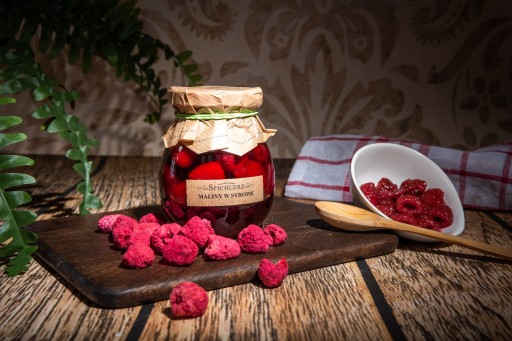 Celé MALINY V SIRUPE 280g čajový prídavok