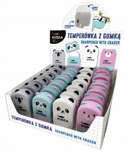 Kidea brúska do školy medvedíka pandy s gumou
