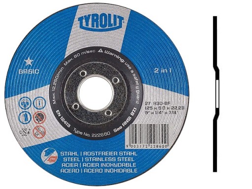 Kotúčové kovové brúsne kotúče 125x6 TYROLIT 222860 BASIC 125x6