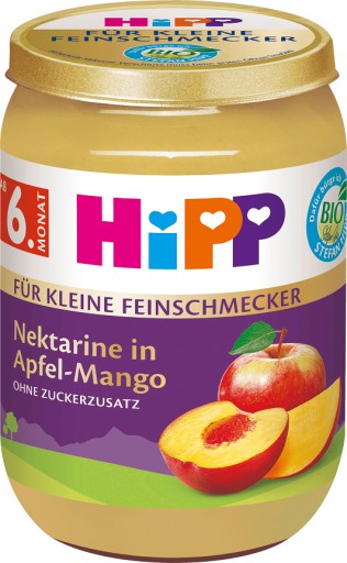 HiPP BIO Jablká s nektárinkou a mangom, 3x190g