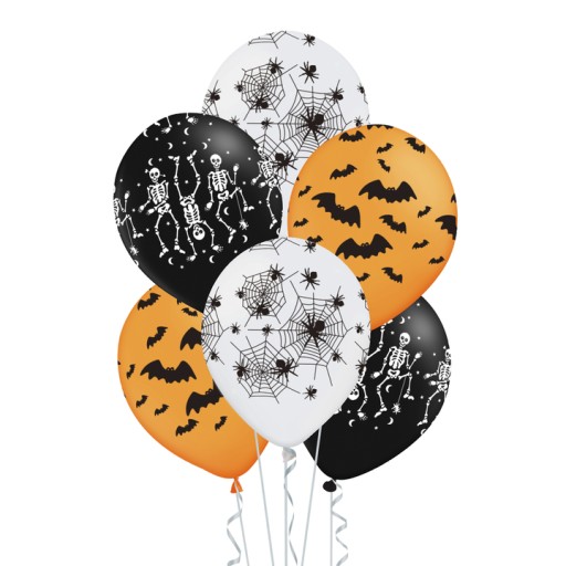Balóny s halloweenskou potlačou, 6 ks