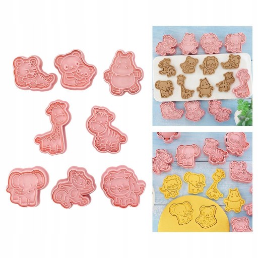 KRÁJAČE NA COOKIE ZEBRA OPICE ŽIRAFA REZANÉ ZVIERATÁ SAFARI 4