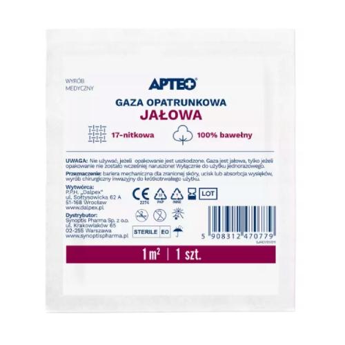 APTEO CARE Obväzová gáza sterilná 1m2 17n, 1 ks.
