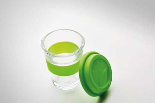 350 ml sklenený hrnček so silikónovým vrchnákom!!