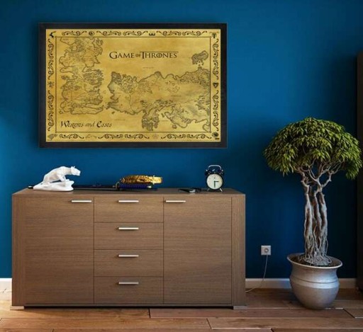 Hra o tróny Mapa Westerosu a Essosu - plagát 40x50 cm