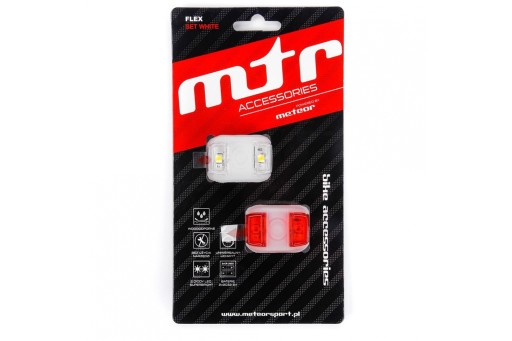 SET FLEX BICYCLE LIGHT BIELY. /METEOR