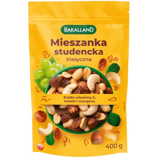 BAKALLAND Student mix sušeného ovocia a orechov 400g