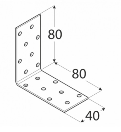 KM7 UHLOVÝ MONTÁŽNY KONEKTOR 80x80x40x2,0 10ks