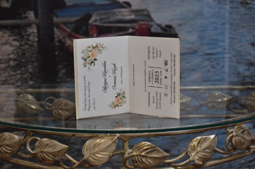 Pozvánky na cirkevný a civilný sobáš, pozlátené