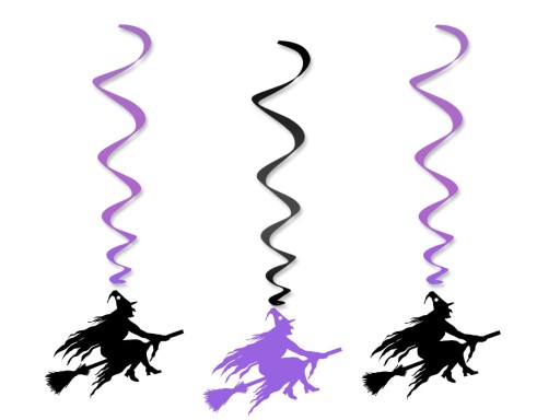 Halloweenska dekorácia Witch Glitter 3 ks