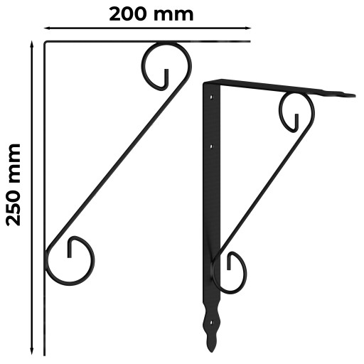 PODPORKA POLICE dekoratívny stolársky uholník 200x250 mm NA POLIČ