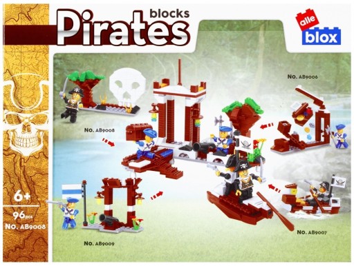 Pirátske stavebné bloky Truhla s pokladom a Pirát 101 kusov Alleblox