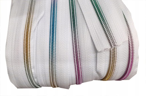 LuxTextil Zipsová páska 5mm ŠPIRÁLOVÝ Zips Zips PO METROCH 1m RAINBOW BY