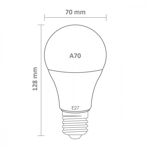 E27 A70 LED žiarovka 18W 1620lm 6500K