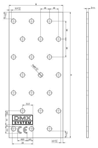 PERFOROVANÝ PLACHT PLOCHÝ TESNENIE 120x200x2,0 mm