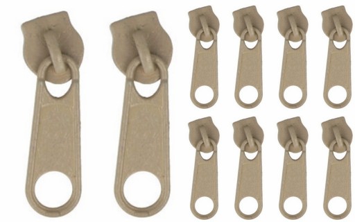 Pásky na zips BÉŽOVÁ 5mm - 10ks