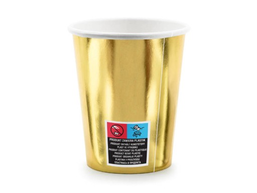 Poháre k 40. narodeninám, zlatý papier k narodeninám 40. narodeniny, 220 ml, 6 ks