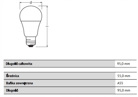Osram LED žiarovka E27 4,9W=40W 470lm 2700K Tepl.