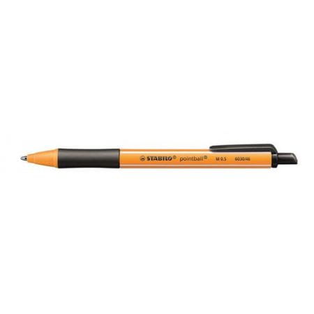 STABILO POINTBALL 6030/46 BLACK výsuvné guľôčkové pero s klipom