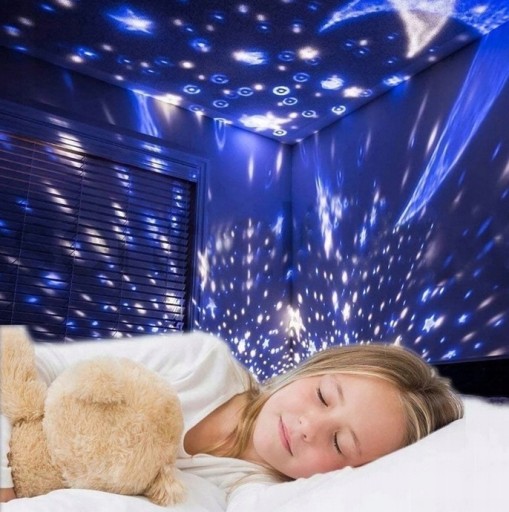 ROTAČNÁ NOČNÁ LAMPA STARS PROJEKTOROVÁ LAMPA 2v1 RUŽOVÁ
