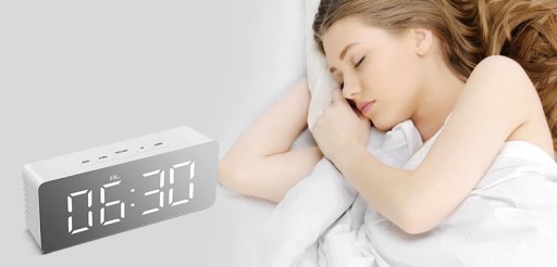 BUDÍK ELEKTRONICKÉ HODINY TEPLOMER ZRKADLO LED ZRKADLOVÉ HODINKY
