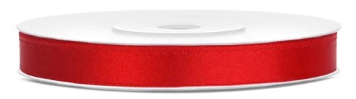 Červená saténová stuha 6mm/25m TS6-007