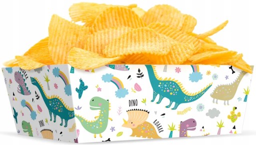 Popcorn boxy narodeniny DINOSAURS CHIPS narodeninová PARTY DINO 5 ks