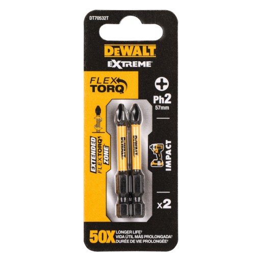 DEWALT DT70532T EXTREME PH2 NÁRAZOVÉ BROTY 57mm 2ks