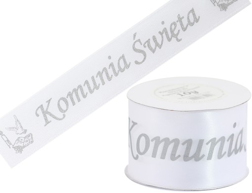 Sväté prijímanie saténová stuha 50mm/9mb, 2 farby