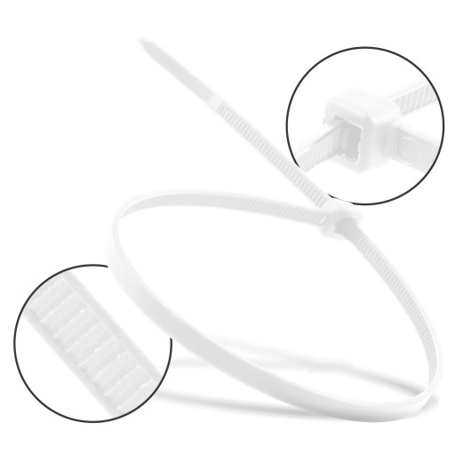 500x sťahovacie pásky Káblové pásky Zipsy 2,5 x 120 mm Silné UV sťahovacie pásky