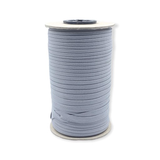Plochý ľan elastický, sivý, 7mm