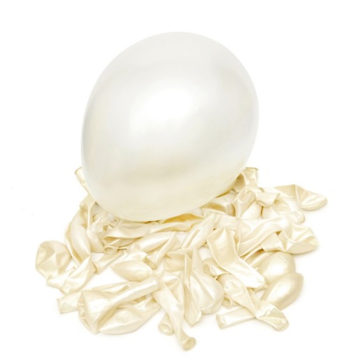50ks Veľké metalické PEARL WHITE latexové balóny Party, Birthday