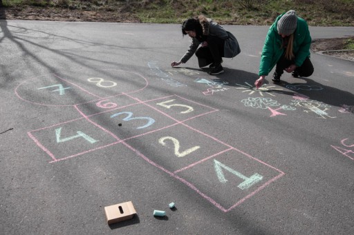 FAREBNÁ CHALK na kreslenie, hrubý jumbo chodník / 4 farby