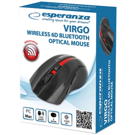 VIRGO 6D BEZDRÔTOVÁ MYŠ BLUETOOTH ČERVENÁ