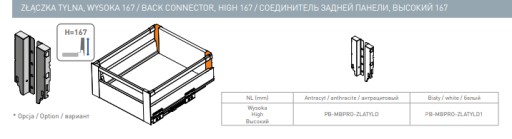 MONTÁŽ ZADNÝ KONEKTOR GTV MODERN BOX PRO HIGH H=167 BIELA