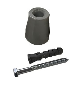 Nárazník garážovej brány, gumený, h-59 mm, šedý