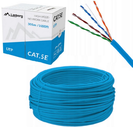 UTP CAT 5E SIEŤOVÝ KÁBEL, Krútený PÁR Lanberg 20m BL