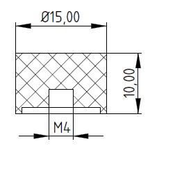 VIBROISOLATOR E 15x10 M4 Gumový vankúš Tlmič vibrácií Izolátor vibrácií
