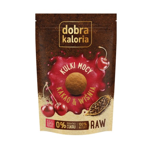 Datlový snack RAW kakaové guličky & čerešňa BEZ CUKRU 58 g Dobrá Kaloria