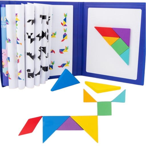 TANGRAMOVÉ MAGNETICKÉ BLOKY DREVENÉ PUZZZLE XL