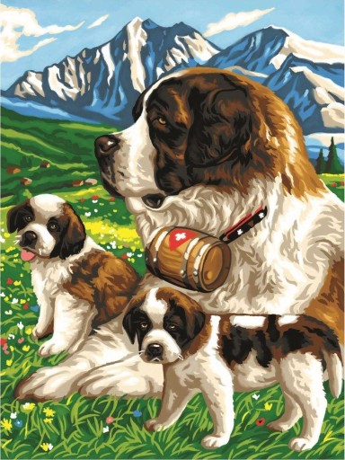 MAĽBA PODĽA ČÍSEL BEARNARD DOGS FILTR ART