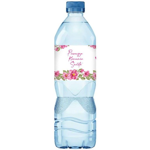 ŠTÍTKY na fľašu vody samolepky s kvetmi SVÄTÉ prijímanie vlastné meno x3