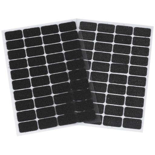 Obdĺžnik na suchý zips samolepiaci 15x25mm 40ks ČIERNA