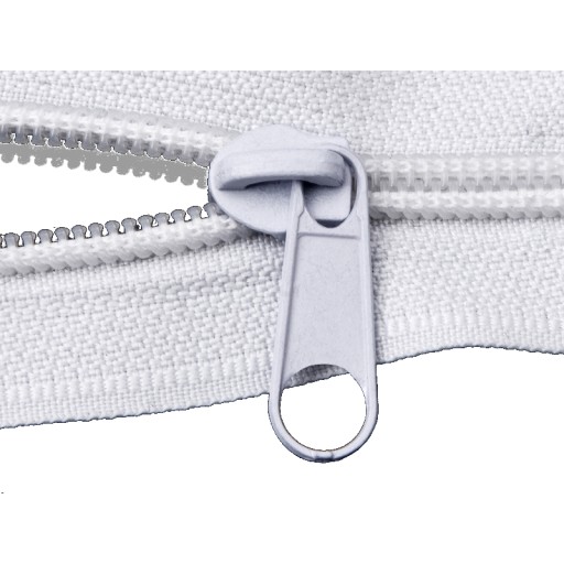 LuxTextil KOVOVÝ POSUVNÝ STROJ NA PÁSKU ŠPIRÁL 5mm 2ks BIELY