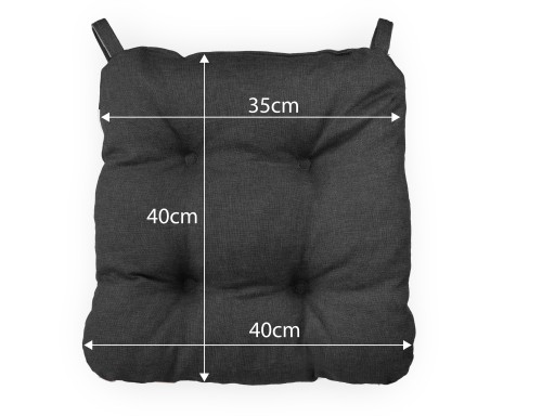 VANKÚŠ 40x40 NA STOLIČKU STOLIČKU DO DOMOV A ZÁHRADY NA VELCRO TMAV.
